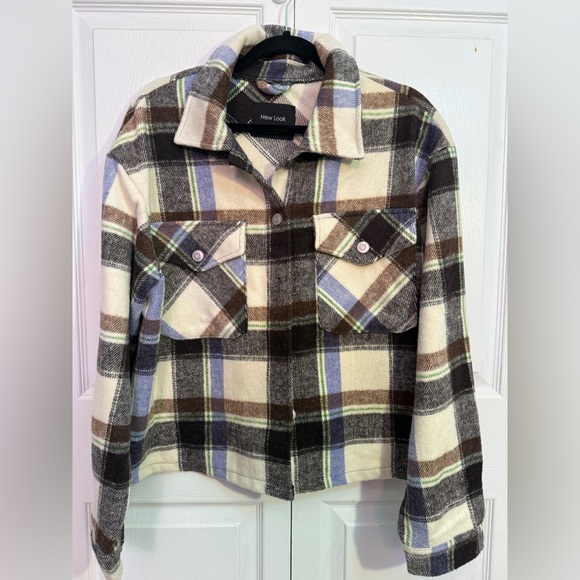 New Look Jackets & Blazers - New Look Women's Shacket - Brown, Blue, Green, Cream